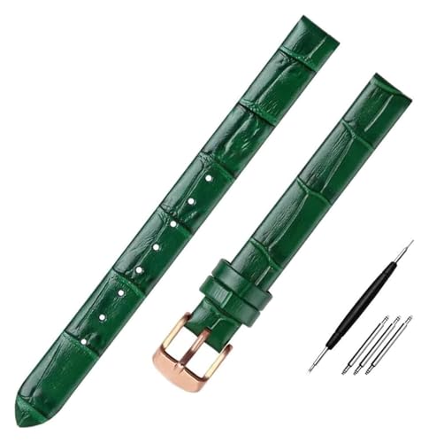 Lederarmband 10mm dünne Damenuhr Armband Uhr Ersatz Armband Armband Zubehör, 10mm von YTBHSHXZ
