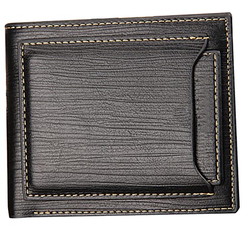 Superschlanker minimalistischer Kreditkartenetui mit Fronttasche, Geldscheine, Münzfach und ID-Fenster, Black, One size, American von YTBHSHXZ