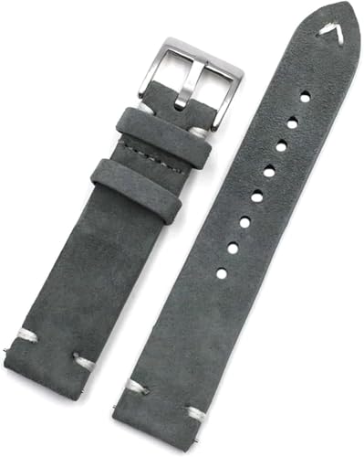 Wildleder Lederarmband 18mm 20mm 22mm 24mm handgemachte für Uhrenersatzzubehör, 22mm von YTBHSHXZ