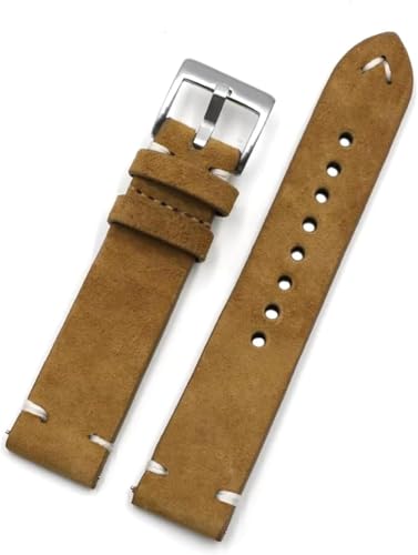 Wildleder Lederarmband 18mm 20mm 22mm 24mm handgemachte für Uhrenersatzzubehör, 24mm von YTBHSHXZ