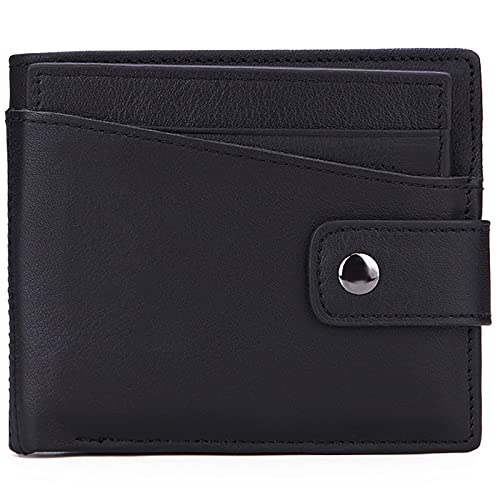 YTBHSHXZ Blocking Wallet Bifold Leather with Coin Pocket Credit Card Slots ID Window Minimalist Holder, Schwarz , Einheitsgröße, Amerikanisch von YTBHSHXZ