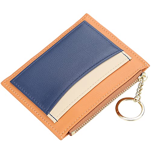 YTBHSHXZ Geldbörse, minimalistische Bifold Wallets mit schlankem blockierendem Echtleder mit Reißverschluss-Münzfach, Oranje, Einheitsgröße, Amerikanisch von YTBHSHXZ