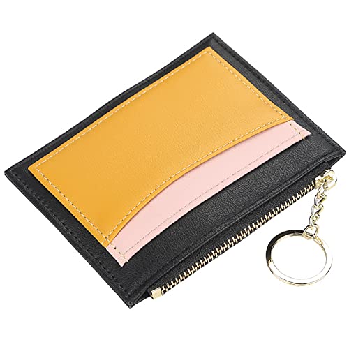 YTBHSHXZ Geldbörse, minimalistische Bifold Wallets mit schlankem blockierendem Echtleder mit Reißverschluss-Münzfach, Schwarz , Einheitsgröße, Amerikanisch von YTBHSHXZ