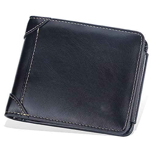 YTBHSHXZ Geldbörsen für Herren, blockierend, minimalistisch, mit schlankem Karbonfaser-Leder, dreifach gefaltet, Schwarz , Einheitsgröße, Amerikanisch von YTBHSHXZ