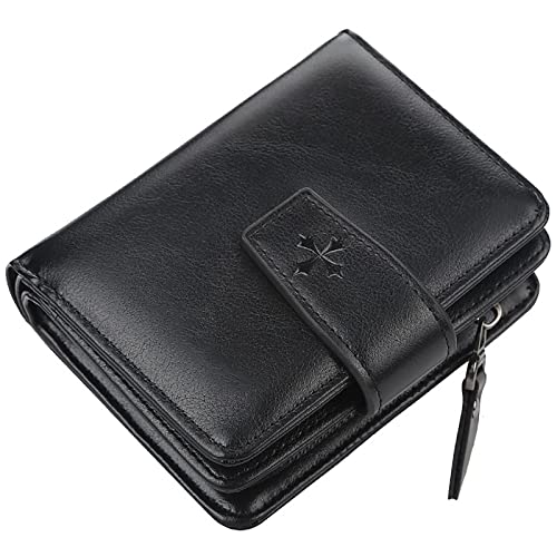 YTBHSHXZ Leder Herren Kreditkartenetui Smart Geldbörse mit Fächern Münzfach Ausweisfenster, Schwarz , Einheitsgröße, Amerikanisch von YTBHSHXZ
