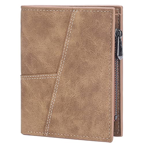 YTBHSHXZ Portemonnaie aus superfeinem PU-Leder im Buchstil, minimalistische Geldbörsen, Bruin, B, American von YTBHSHXZ