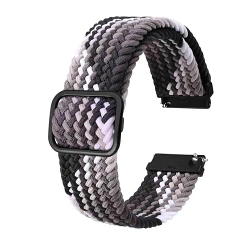 YTBHSHXZ Uhrenarmband， Herren Nylon Uhrenarmbänder Verstellbare geflochtene Loop Straps Armband Quick Release Sport Uhrenarmband(Gradient BlackB,22mm) von YTBHSHXZ