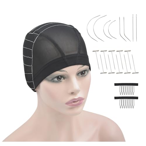 Weißer Faden Perücke Net Cap Mesh Perücke Cap Geflochtene Perücke mit für Frauen Männer, die Perücken Anfänger Weben Haar Netz (13x4 L) von YTBYT