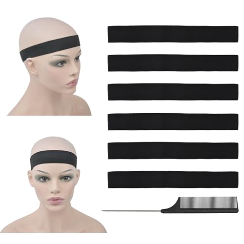 6 Stück Elastisches Band Perückenband Verstellbare Rutschfestem Band für Fixierte Perücken (Breite 1.4 Zoll / 3.5 cm) von YTBYT