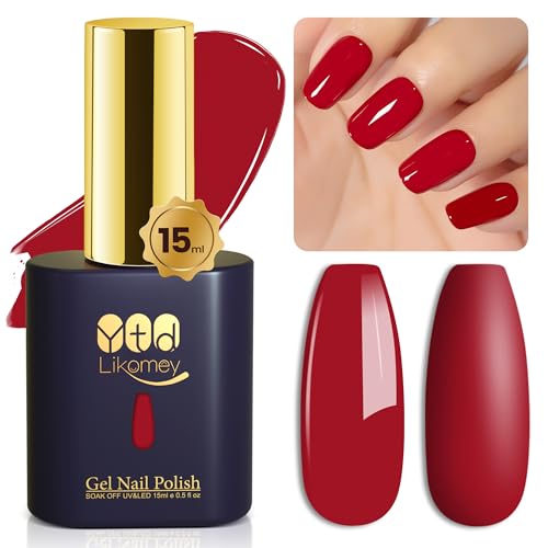 YTD Likomey UV Gellack Nagellack Gel,15ml Blutrot Soak Off Farbgel Nagelgel Maniküre Farbe Gel Nail Polish von YTD Likomey