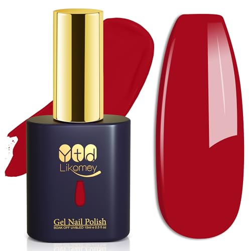 YTD Likomey UV Gellack Nagellack Gel,15ml Klassischer Rot Soak Off Farbgel Nagelgel Maniküre Farbe Gel Nail Polish,CS003 von YTD Likomey