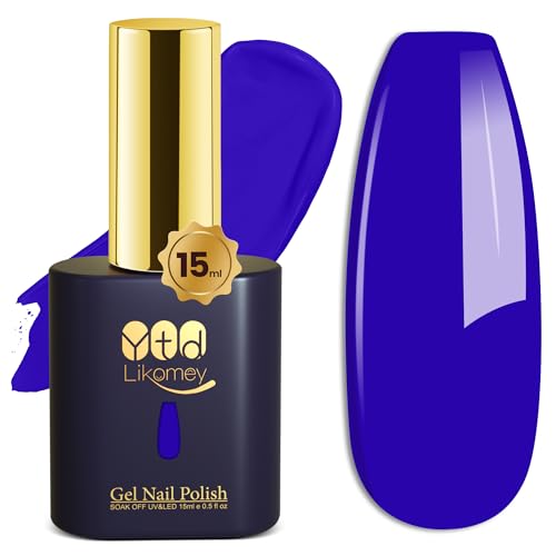 YTD Likomey UV Gellack Nagellack Gel,15ml Klein Blau Soak Off UV/LED Farbgel Nagelgel Maniküre Blautöne Farbe Gel Nail Polish,CS004 von YTD Likomey