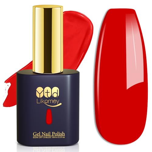 YTD Likomey UV Gellack Nagellack Gel,15ml Rot Soak Off Farbgel Nagelgel Maniküre Farbe Gel Nail Polish,CS372 von YTD Likomey