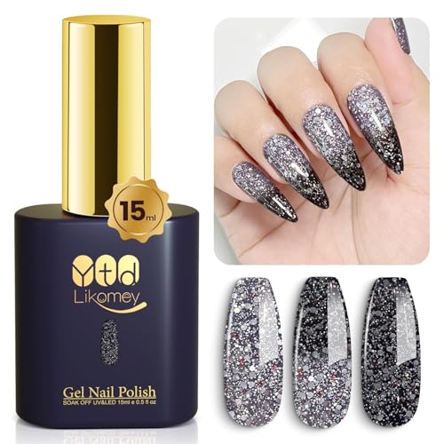 YTD Likomey UV Nagellack Farbwechsel Thermo Farbgel,15ml Grau lila Schwarz Glitzer Gel Chamäleon Shellac Nagelgel UV/LED Color Change Gellack,WB210 YTD Likomey UV Nagellack Farbwechsel Thermo Farbgel,15ml Grau lila Schwarz Glitzer Gel Chamäleon Shellac Nagelgel UV/LED Color Change Gellack,WB210 von YTD Likomey