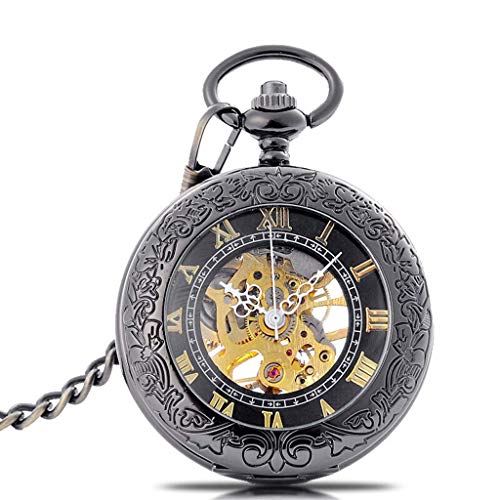 Taschenuhr  Damen Taschenuhren Herren Mechanische Taschenuhr Wolfram Stahl Farbe Retro Flip Taschenuhr Römische Skala Taschenuhr Geburtstagsgeschenk Herren Taschenuhren von YTGLQAZ