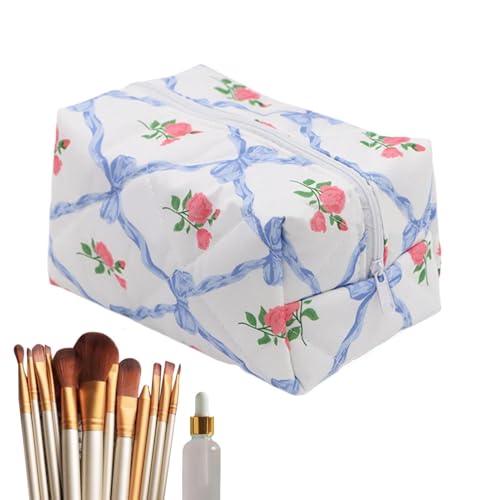 Make -up -Tasche gesteppt, Gesteppte Kosmetiktasche,Blumenkreis -Aufbewahrungstasche | Reise TOILETARSCHAFT, TRACTABLE Make -Pair -Beutel für Mädchen von YTGOCN
