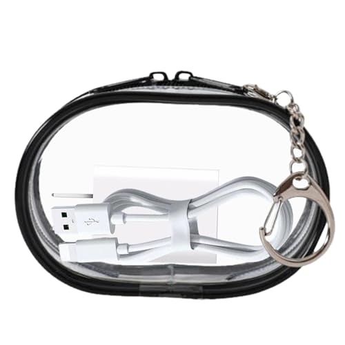 Transparente Handy-Kabelgehäuse, Ladegerät Organizer Reisetasche | Wasserdichte Kabelhalter mit Schlüsselring, transparente Aufbewahrungsbox für Datenkarten-Ladegerät | Multifunktions-Kabel Keeper von YTGOCN