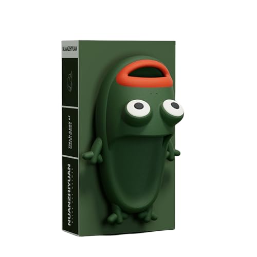 YTHSPNZE Frosch Hausschuhe, Frosch Flip Flops, Verdickte Dusche Hausschuhe, Lustige Paar Frosch Hausschuhe, Strandschuhe Und Duschschuhe, Fischrutschen-dunkelgrün-38-39 von YTHSPNZE
