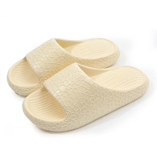 YTLBFDZE Strandpantoletten Damen Eva Soft Sohle Haushaltsrückschlauche Anti-Rutsch-Badezimmer Innenschuhe Frauen Sommerschuhe Flip Flop-Beige-36-37 von YTLBFDZE