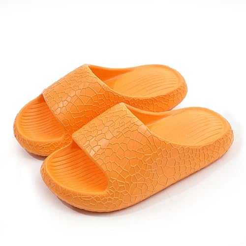 YTLBFDZE Strandpantoletten Damen Eva Soft Sohle Haushaltsrückschlauche Anti-Rutsch-Badezimmer Innenschuhe Frauen Sommerschuhe Flip Flop-Orange-36-37 von YTLBFDZE