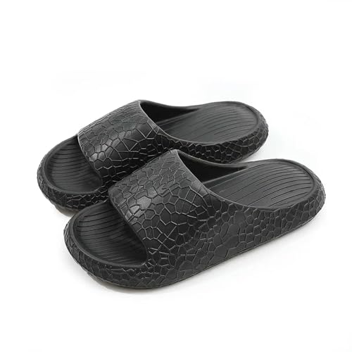 YTLBFDZE Strandpantoletten Damen Eva Soft Sohle Haushaltsrückschlauche Anti-Rutsch-Badezimmer Innenschuhe Frauen Sommerschuhe Flip Flop-Schwarz-36-37 von YTLBFDZE