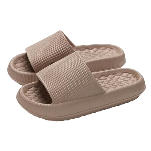 YTLBFDZE Strandpantoletten Damen Weiche Pantoffeln Für Wolken Mit Dicklöschern Von Frauen In Der Dickdicke Von Frauen, Die Frauen Mit Rutschflip-Flip-Flops Von Frauen In Großer Größe Sind-Khaki-36-37 von YTLBFDZE