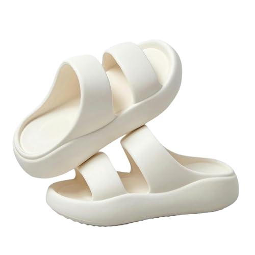 YTLBFDZE Strandpantoletten Dick-Soled-Wolkenruhrschuhe Für Frauen, Bequeme Eva-Dick-Soled-Sandalen Mit Weicher Locked, Sommerstrandruhrschuhe-Beige-38-39 von YTLBFDZE