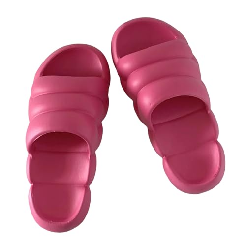 YTLBFDZE Strandpantoletten Soft Cloud Slipper Damen Sommer Im Freien Hausschuhe Heimatbad Anti-Schlupf-Schuhe Freizeitflip Flops-Rot-36-37 (22,5-23 Cm) von YTLBFDZE