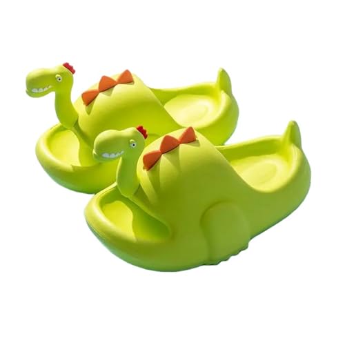 YTLOUNAZ Sommer Badeschlappen Kinder Dinosaurier -Hausschuhe Weibliche Sommer Süßes Cartoon Innen Eva Tragen Außerhalb Jungen Mädchen Innen Im Freien Im Freien Strandschuhe-Hellgrün-35-36 (230 cm) von YTLOUNAZ