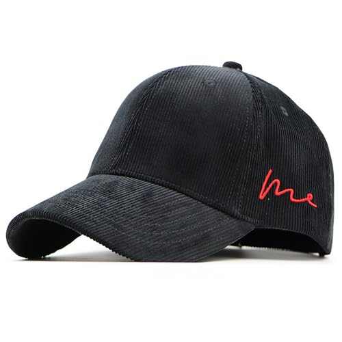 YTNKIV Oversize Big Head Hat XXL Baseball Cap Large Head Hat Cord Unisex Sonnenhut Plus 23.6"-25.5" (60-65cm), Schwarz , Einheitsgröße von YTNKIV