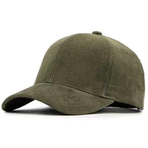 YTNKIV Oversize Big Head Hat XXL Baseball Cap Large Head Hat Unisex Cord Sonnenhut Plus 23.6"-25.5" (60-65cm), armee-grün, Einheitsgröße von YTNKIV