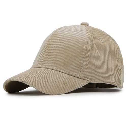 YTNKIV Oversize Big Head Hat XXL Baseball Cap Large Head Hat Unisex Cord Sonnenhut Plus 23.6"-25.5" (60-65cm), khaki, Einheitsgröße von YTNKIV