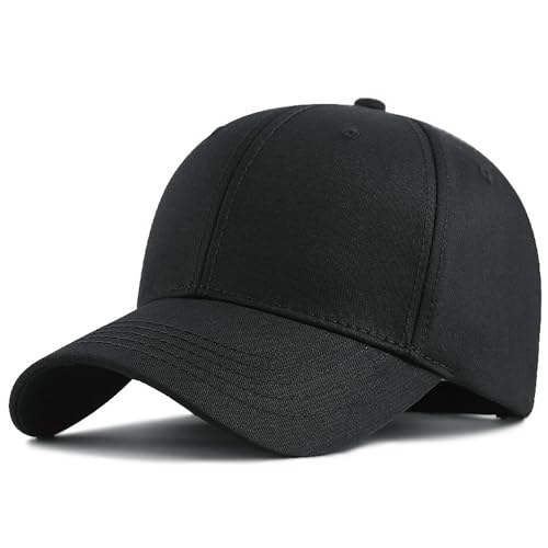 YTNKIV Oversize Big Head Hat XXL Unisex Baseball Cap Large Head Hat Unisex Sonnenhut Plus 23.6"-25.5" (60-65cm), Schwarz , Einheitsgröße von YTNKIV