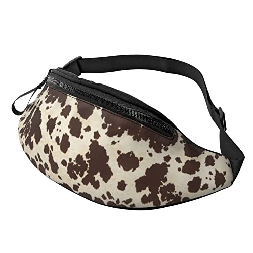 Bauchtasche mit braunen Kuhpunkten für Damen und Herren, Hüfttasche, für Reisen, Yoga, Fitnessstudio, für Outdoor, Workout, Sport, Reisen, Laufen, Schwarz , Einheitsgröße von YTORA