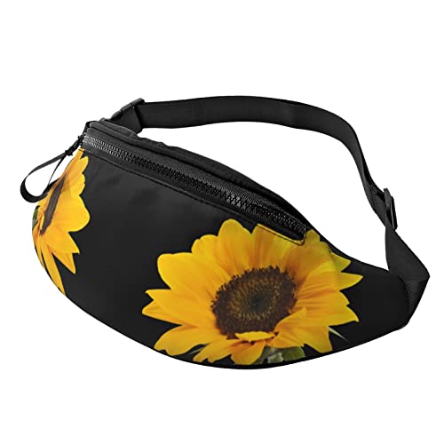 Bloom Hüfttasche für Damen und Herren, Sonnenblume, Hüfttasche, Reisen, Yoga, Fitnessstudio, für Outdoor, Workout, Sport, Reisen, Laufen, Schwarz , Einheitsgröße von YTORA