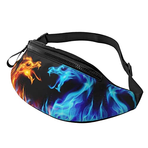 Ice and Fire Dragons Hüfttasche für Damen und Herren, Hüfttasche für Reisen, Yoga, Fitnessstudio, für Outdoor, Workout, Sport, Reisen, Laufen, Schwarz , Einheitsgröße von YTORA