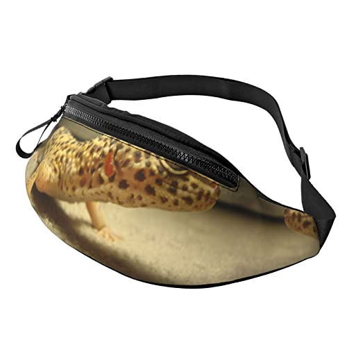 Sand Leopard Gecko Hüfttasche für Damen & Herren Hüfttasche Reisen Yoga Gym für Outdoor Workout Sport Reisen Laufen, Schwarz , Einheitsgröße von YTORA