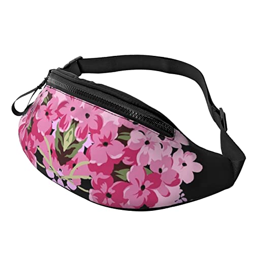 Schöne Blumen Hüfttasche für Damen & Herren Hüfttasche Reisen Yoga Gym für Outdoor Workout Sport Reisen Laufen, Schwarz , Einheitsgröße von YTORA