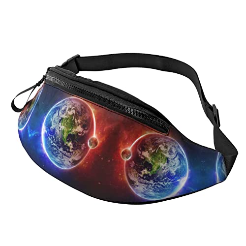 Space Planet Earth Hüfttasche für Damen und Herren, Hüfttasche, Reisen, Yoga, Fitnessstudio, für Outdoor, Workout, Sport, Reisen, Laufen, Schwarz , Einheitsgröße von YTORA