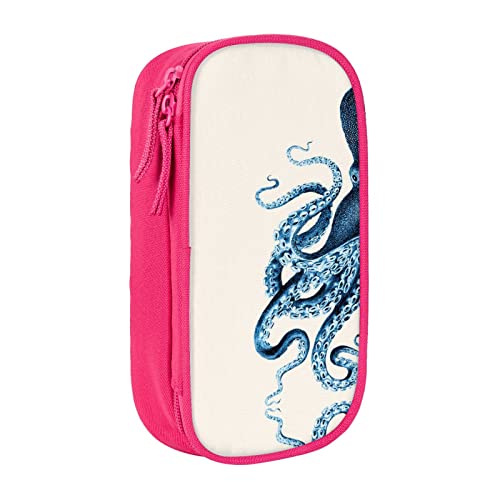 YTORA Octopus Federmäppchen, große Kapazität, Stifttasche, große Aufbewahrung, Stifttasche, langlebig, 3 Fächer, rose, Einheitsgröße, Taschen-Organizer von YTORA