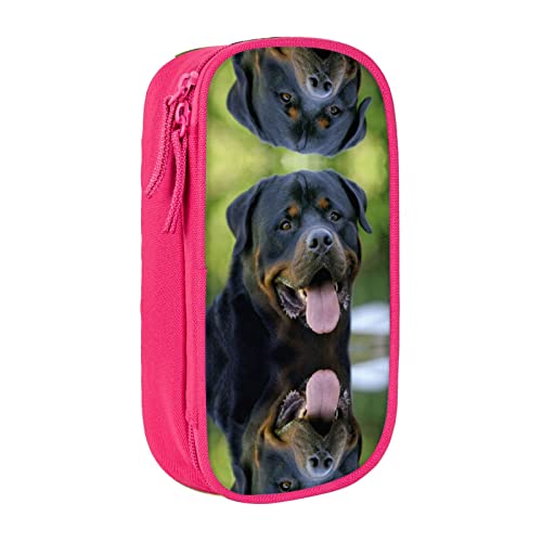 YTORA Rottweiler Federmäppchen, großes Fassungsvermögen, Stifttasche, langlebig, 3 Fächer, rose, Einheitsgröße, Taschen-Organizer von YTORA