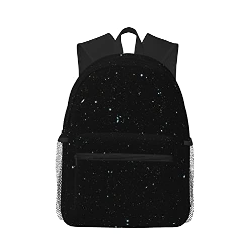 YTORA Schwarzer Glitzer-Rucksack für Damen und Herren, leicht, modisch, lässiger Laptop-Rucksack, Schwarz, Einheitsgröße YTORA Schwarzer Glitzer-Rucksack für Damen und Herren, leicht, modisch, lässiger Laptop-Rucksack, Schwarz, Einheitsgröße von YTORA