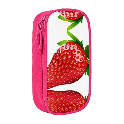 YTORA Strawberry Clipart Federmäppchen Große Kapazität Stifttasche, Große Lagerung Stift Tasche Langlebig 3 Fach, rose, Einheitsgröße, Taschen-Organizer von YTORA