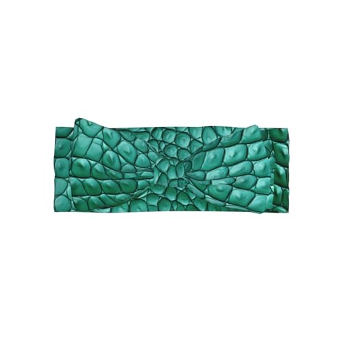 YTUOPWE Baby-Stirnband mit Smaragd-Krokodilleder-Bild – weiches, hautfreundliches und dehnbares Polyester-Stirnband für Kleinkinder von 0–6 Monaten von YTUOPWE
