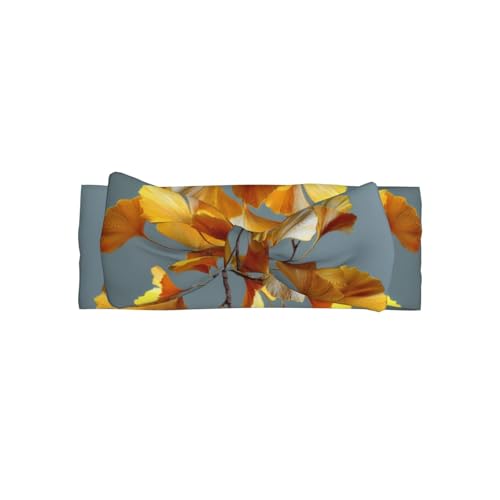 YTUOPWE Golden Ginkgo Biloba Bild Baby Schleife Stirnband - Weiches, hautfreundliches und dehnbares Polyester-Stirnband für Säuglinge 0-6 Monate von YTUOPWE