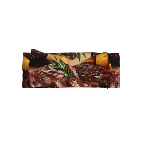 YTUOPWE Köstliches Steak-Bild Baby Schleife Stirnband - Weiches, hautfreundliches und dehnbares Polyester-Stirnband für Säuglinge 0-6 Monate von YTUOPWE