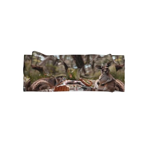 YTUOPWE Picknick-Känguru-Bild Babyschleife Stirnband – weiches, hautfreundliches und dehnbares Polyester-Stirnband für Kleinkinder von 0–6 Monaten von YTUOPWE