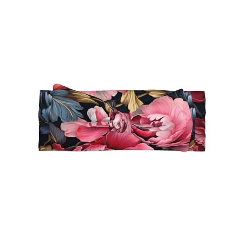 YTUOPWE Rosa Pfingstrosen Bild Baby Schleife Stirnband - Weiches, hautfreundliches und dehnbares Polyester-Stirnband für Säuglinge 0-6 Monate von YTUOPWE