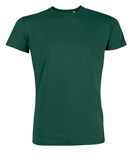 Herren Rundhals Tshirt aus 100% Bio-Baumwolle- in diversen Farben Schwarz und Weiß bis 2XL - organic, Herren Bio Shirt, Herren Bio T-Shirt (XL, Bottle Green) von YTWOO