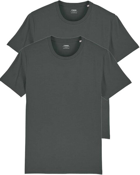 YTWOO 2er Pack Basic Bio T-Shirts für Damen/Herren, viele Farbkombinationen von YTWOO